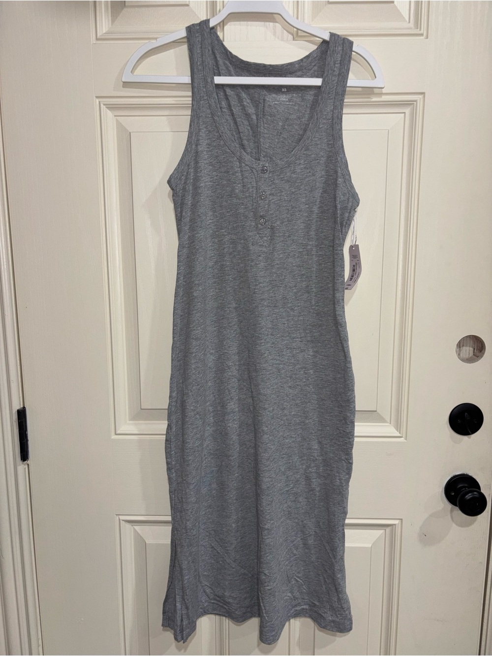 Ambrielle Gray Sleeveless Henley Dress